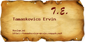Tamaskovics Ervin névjegykártya