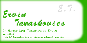 ervin tamaskovics business card
